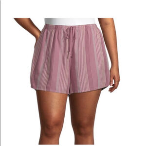 Ambrielle 1X NWT womans sleep/lounge shorts mauve stripe